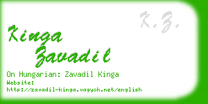 kinga zavadil business card